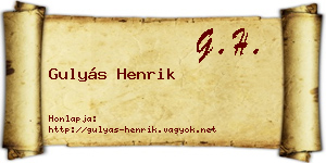 Gulyás Henrik névjegykártya