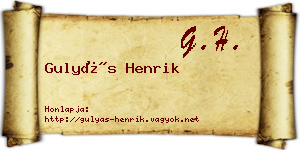 Gulyás Henrik névjegykártya